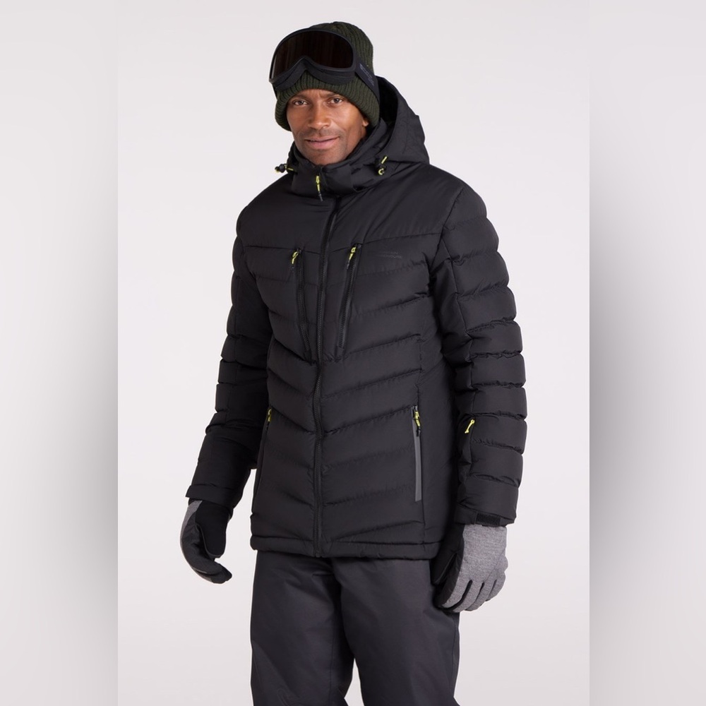 NEW Mountain Warehouse Vulcan III Mens Ski Jacket - Size MEDIUM Black Winter
